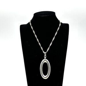 Vintage 1970s Mexican Sterling Silver Perfume Bottle Pendant Necklace